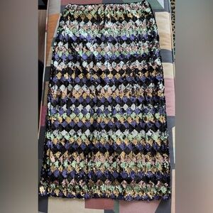 ZARA Sequined Midi Skirt - Small